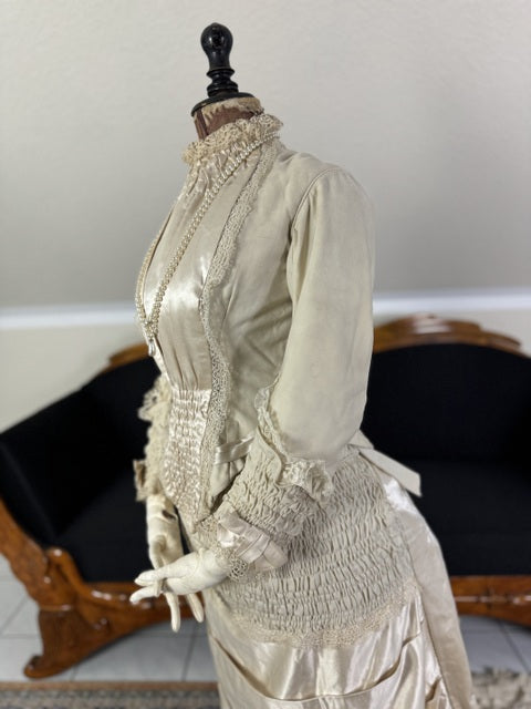 MISS DAVIES Princess Style Wedding Dress, England, ca. 1878