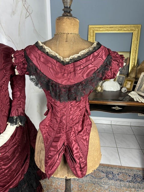 Burgundy Evening and Afternoon Dress, ca. 1880