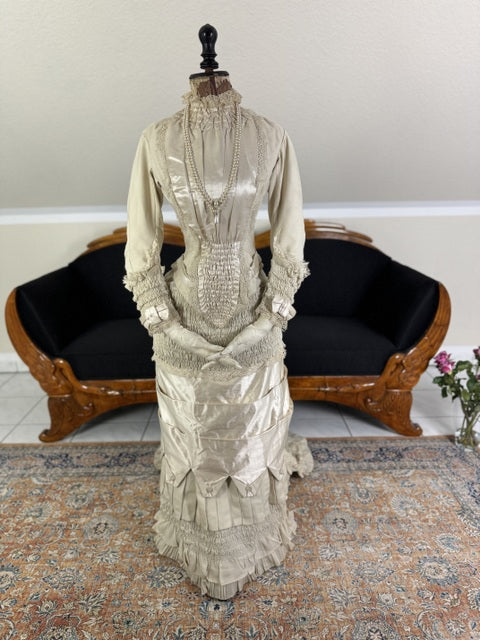MISS DAVIES Princess Style Wedding Dress, England, ca. 1878