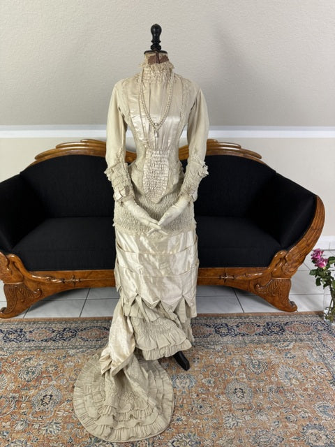 MISS DAVIES Princess Style Wedding Dress, England, ca. 1878