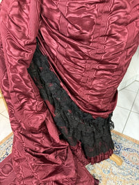Burgundy Evening and Afternoon Dress, ca. 1880