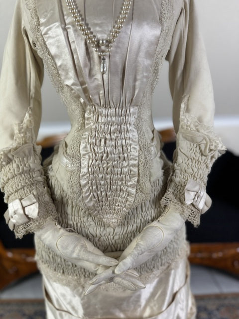 MISS DAVIES Princess Style Wedding Dress, England, ca. 1878