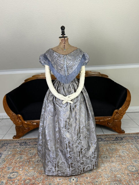 Antique Biedermeier Evening Gown ca. 1845 – Austrian Brocade Dress –  ANTIQUE GOWN