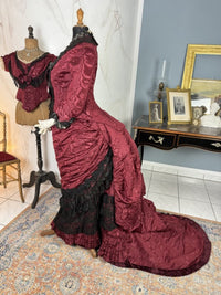 Burgundy Evening and Afternoon Dress, ca. 1880