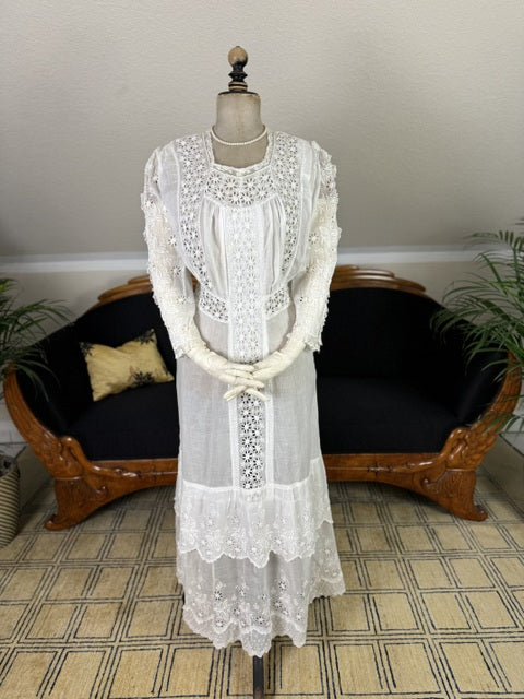 Antique Cotton Lingerie Summer Dress, America, ca. 1913 – ANTIQUE GOWN