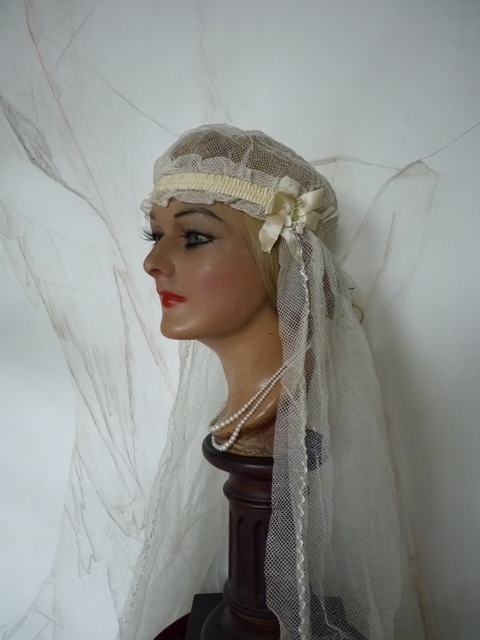 antique bridal cap veil HB