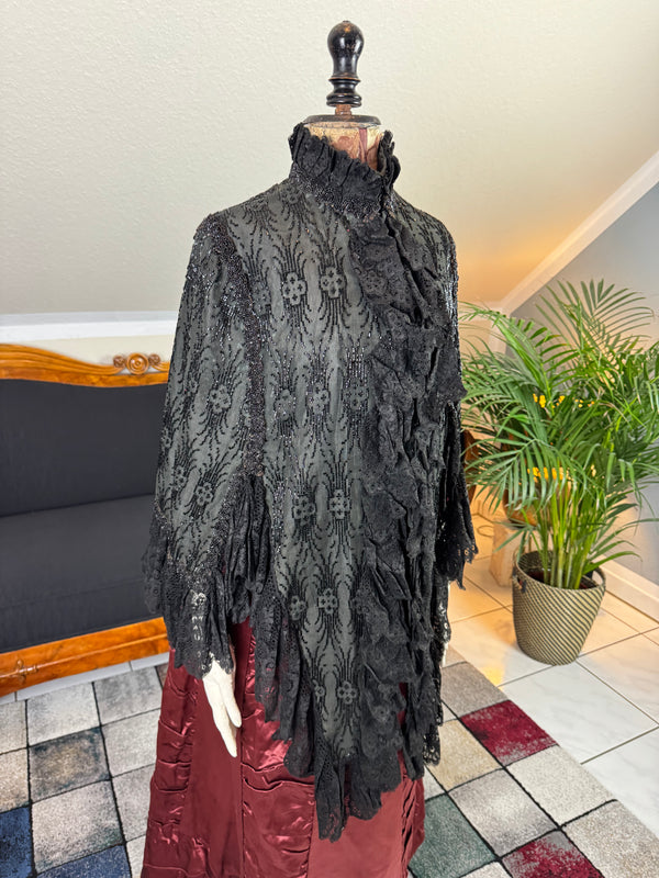 Dolman perlé victorien antique, vers 1884