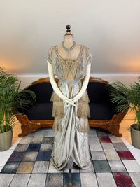Antique GUSTAVE BEER Evening Dress – Silk Chiffon & Velvet, Paris Couture ca. 1912