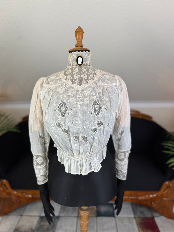 Irish Lace and Whitework Blouse, ca. 1908