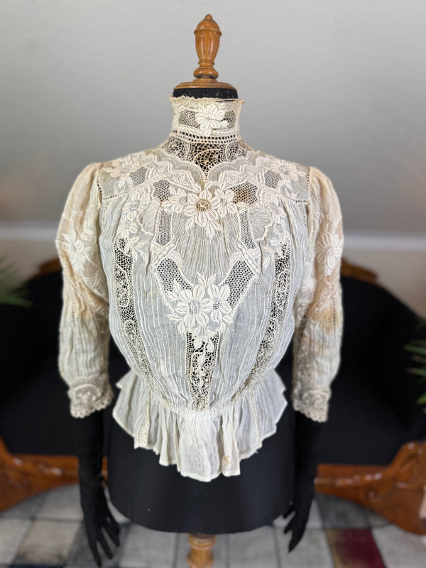 Irish Lace and Whitework Blouse, ca. 1909