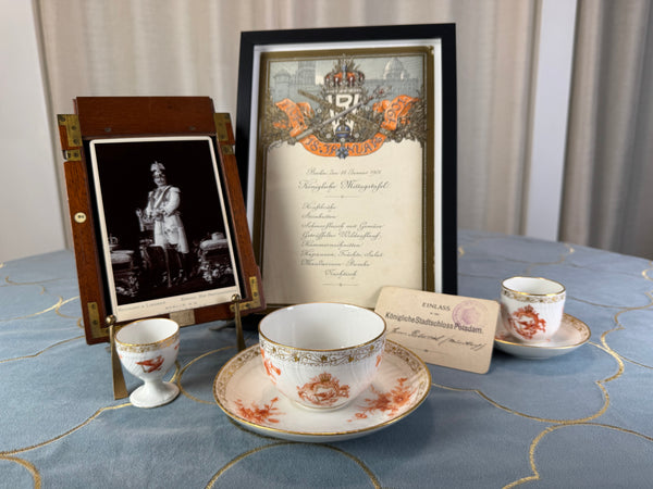 Neuosier Cup and Saucer, Kaiser Wilhelm II, dated 1894 and 1897