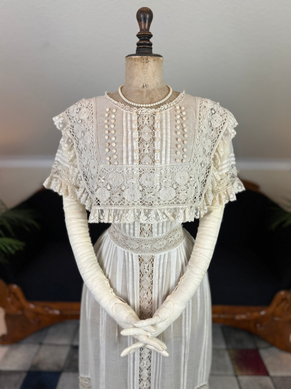 Antique Edwardian Tea Dress, America, ca. 1906