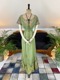 ALBERT FRANCK Jugendstil Abendkleid, Frankfurt am Main, ca. 1911 – Seltenes Hoflieferantenkleid