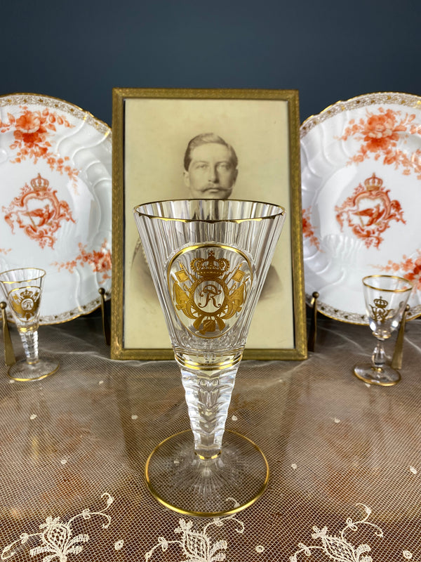 Red Wine Glass, Gräflich Schaffgotsch's Josephinenhütte, Kaiser Wilhelm II, ca. 1912