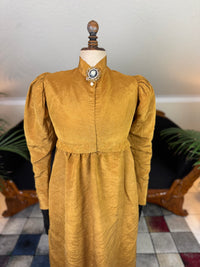 Antique Regency Gown in Gold Moiré Silk, ca. 1815-1820