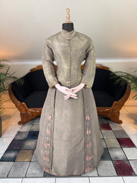 RILEY Silk Day Dress with Swallowtail Bodice, Stamford, ca. 1867