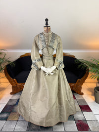 Antique Victorian Silk Gown, England, ca. 1868