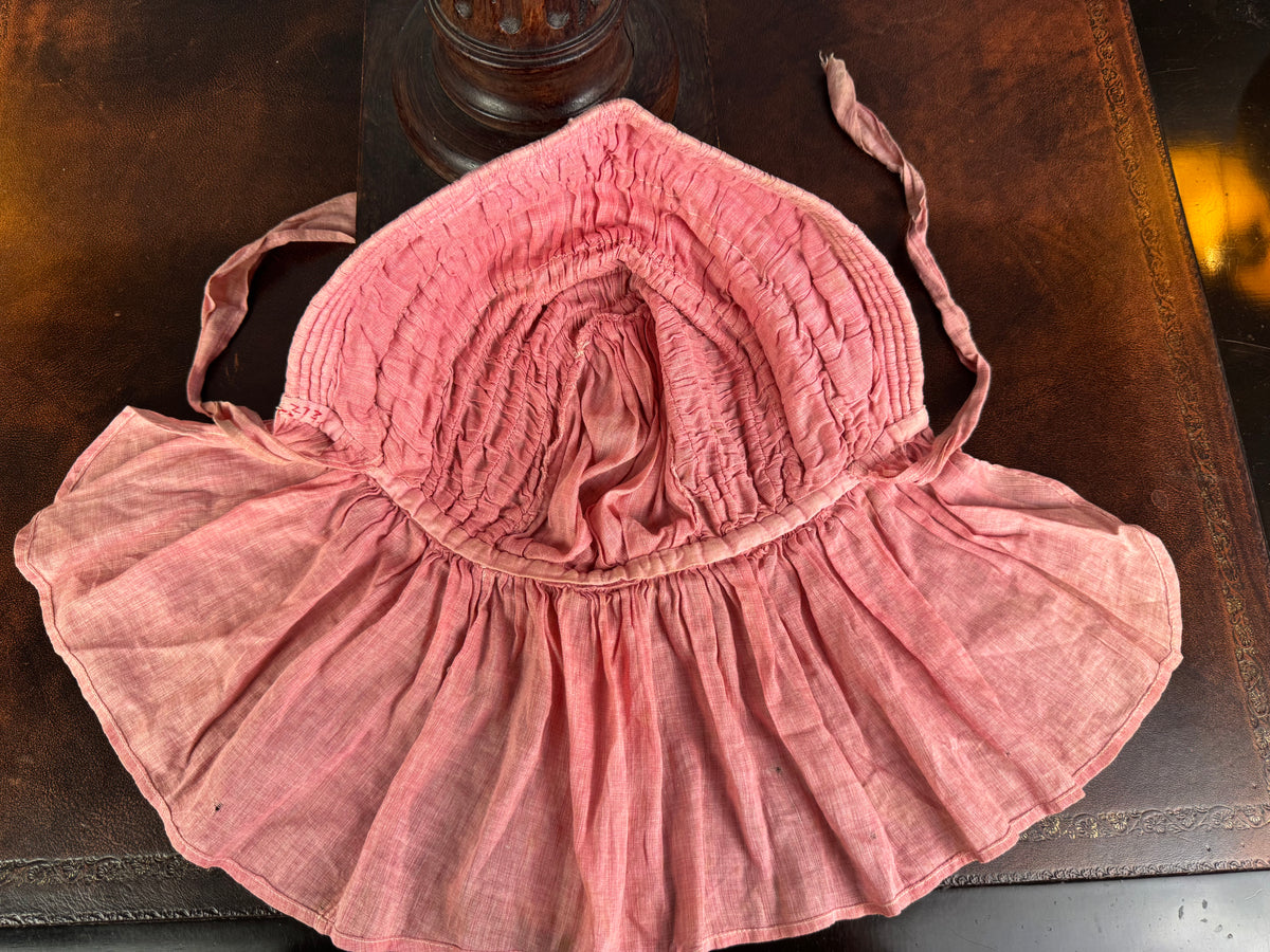 Antique Victorian Pink Quilted Sunbonnet, ca. 1900