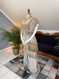 Antique GUSTAVE BEER Evening Dress – Silk Chiffon & Velvet, Paris Couture ca. 1912