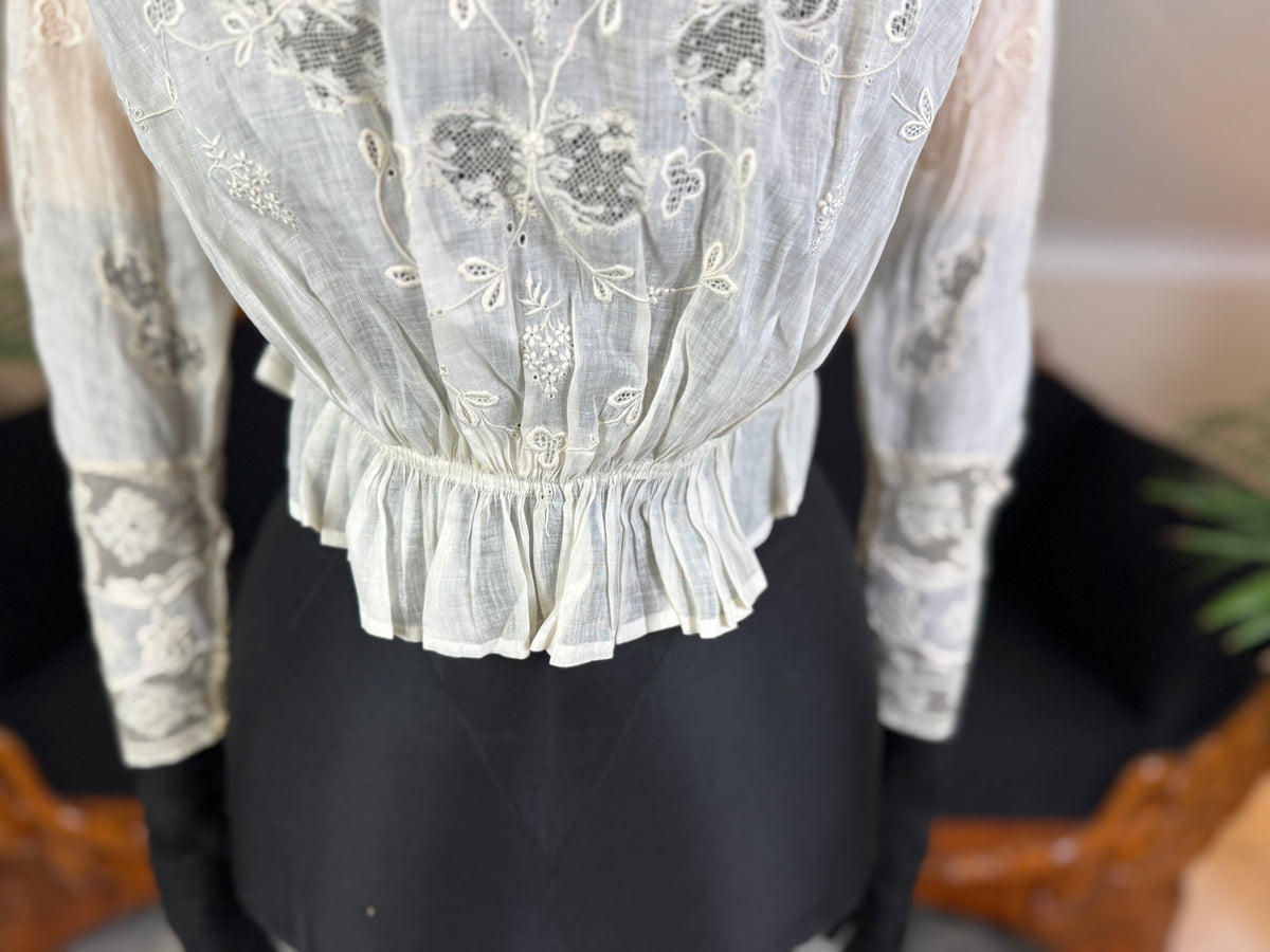 Irish Lace and Whitework Blouse, ca. 1908