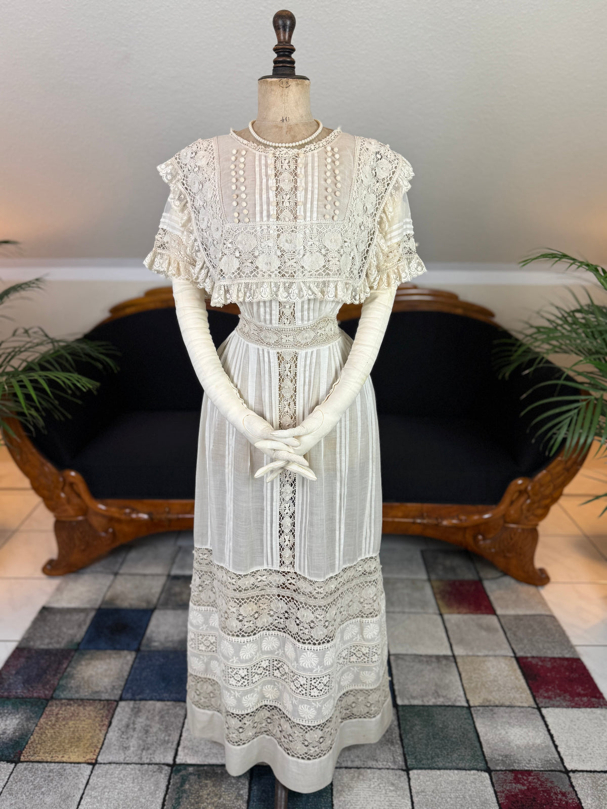 Antique Edwardian Tea Dress, America, ca. 1906