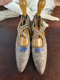 WIENER WERKSTÄTTE Shoes, Enamel Medaillons, Vienna, ca. 1910
