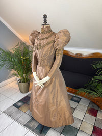 Antique Victorian Paper Silk Day Dress – England circa 1898
