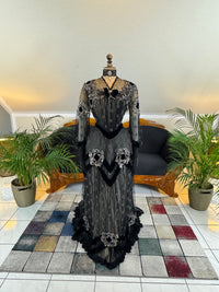 MARC WALTER Exceptional Evening Gown ca. 1904 – Parisian Couture Lace, Tulle & Velvet Masterpiece