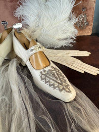 Antique Evening Shoes in Goatskin Leather, England, ca. 1907