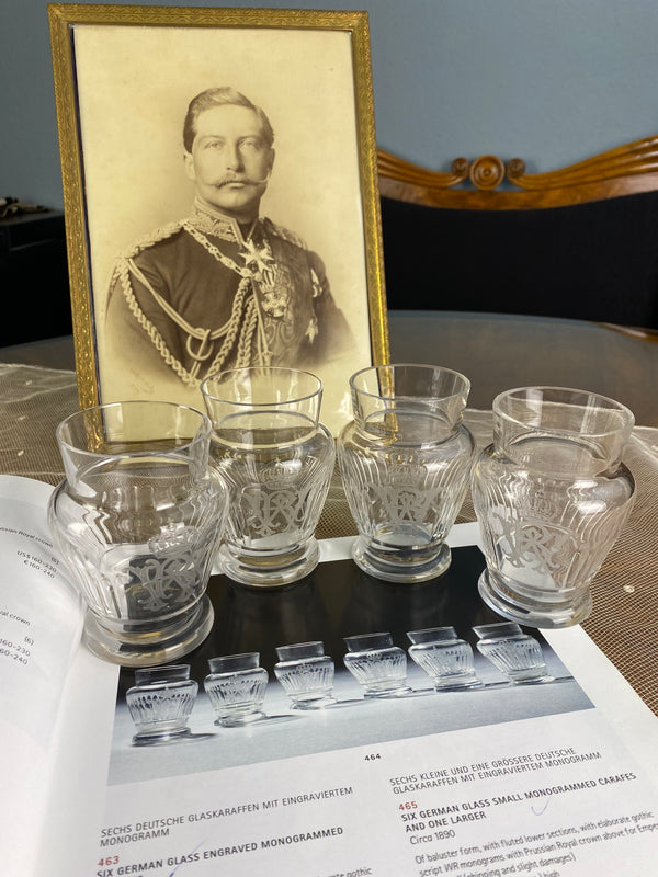 Four Small Water Glasses, Kaiser Wilhelm II, ca. 1900