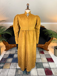 Antique Regency Gown in Gold Moiré Silk, ca. 1815-1820