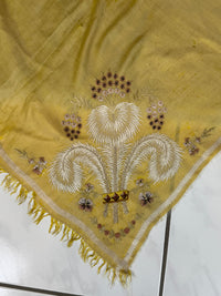Regency Shawl with Prince of Wales’s Feathers Embroidery, ca. 1805