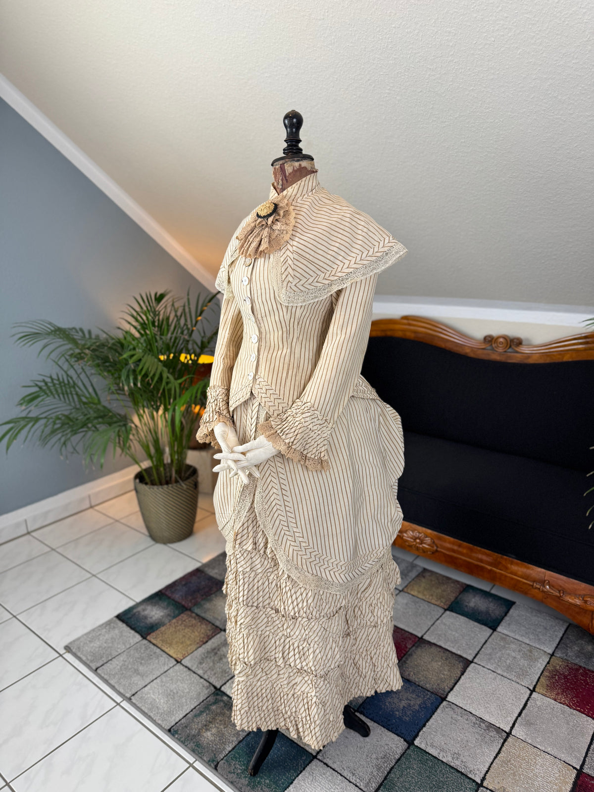 Antique Victorian Travel Dress, ca. 1883