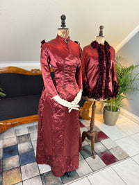 Ensemble de visite victorien antique, vers 1883