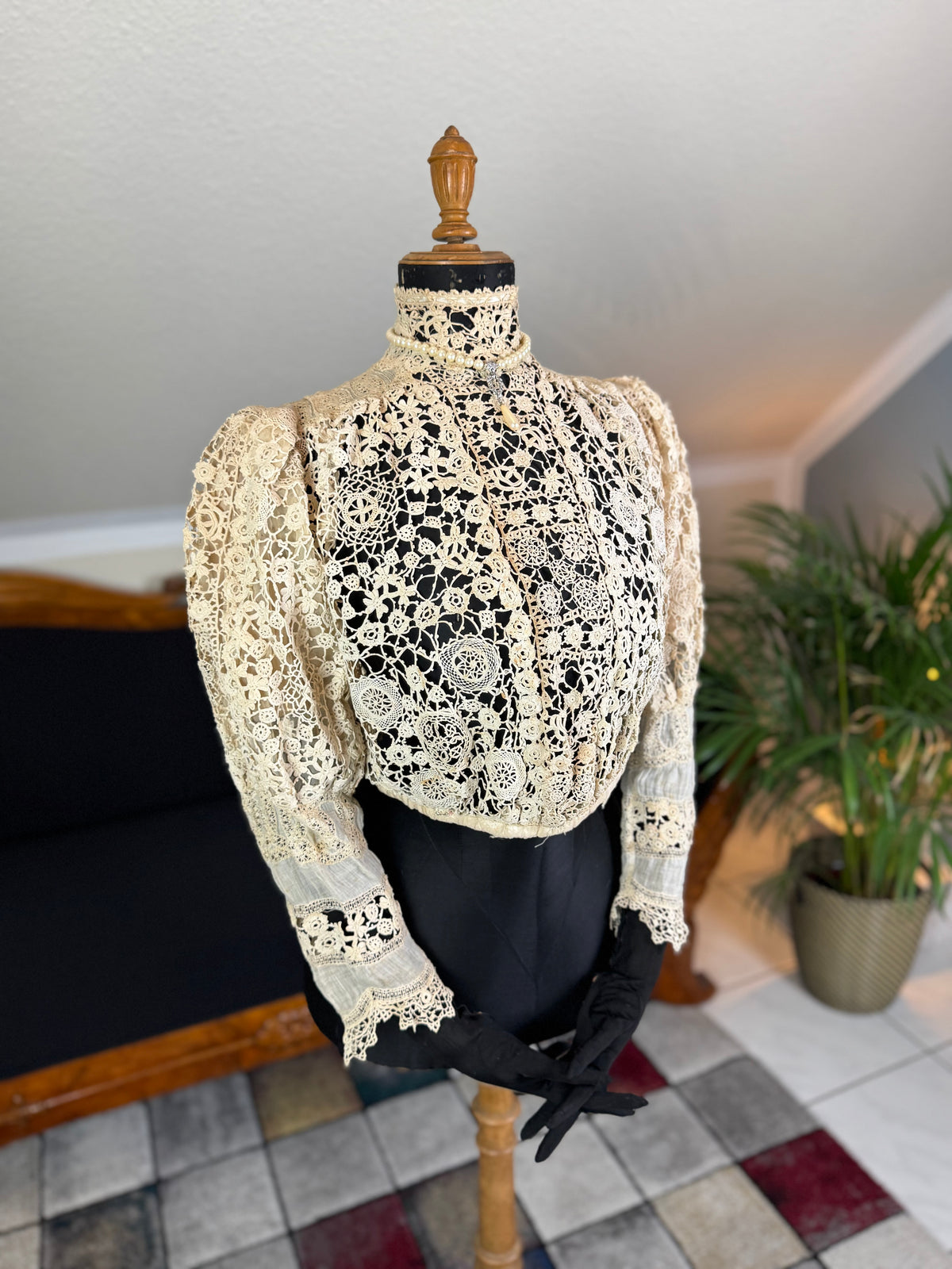 Irish Crochet Lace Blouse, ca. 1901