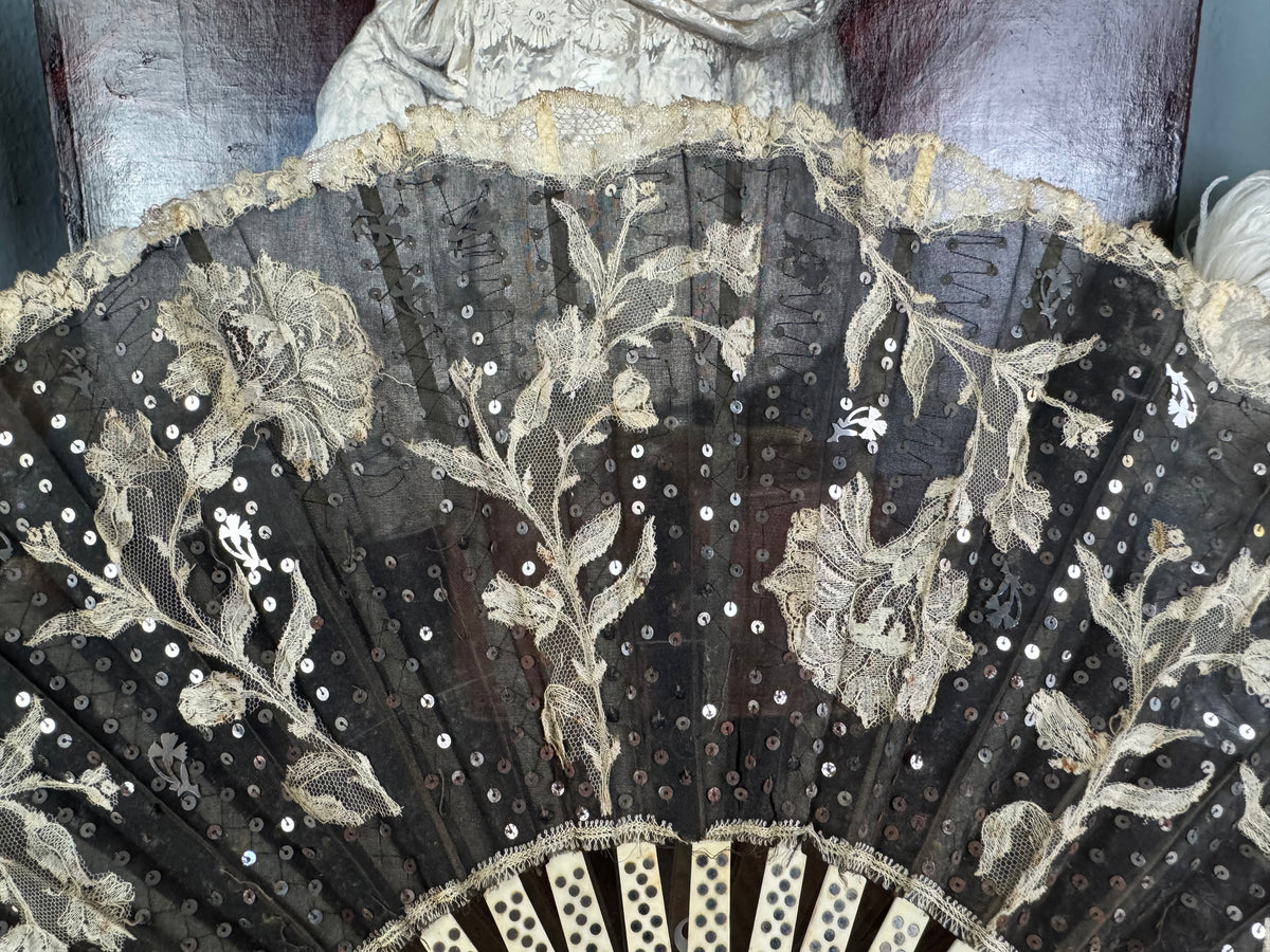 Lace Evening Fan ca. 1870 – Antique Fan in Duvelleroy Box