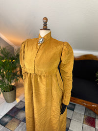 Antique Regency Gown in Gold Moiré Silk, ca. 1815-1820
