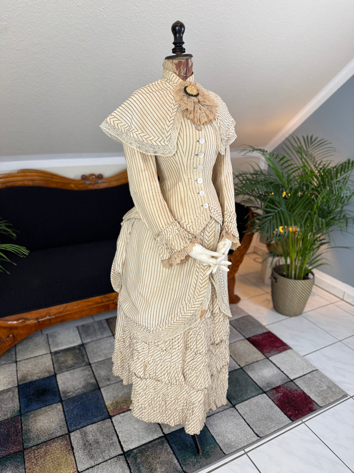 Antique Victorian Travel Dress, ca. 1883