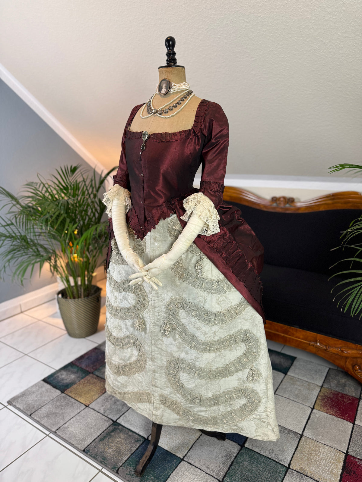 Rococo Robe à la Polonaise and Petticoat, ca. 1775