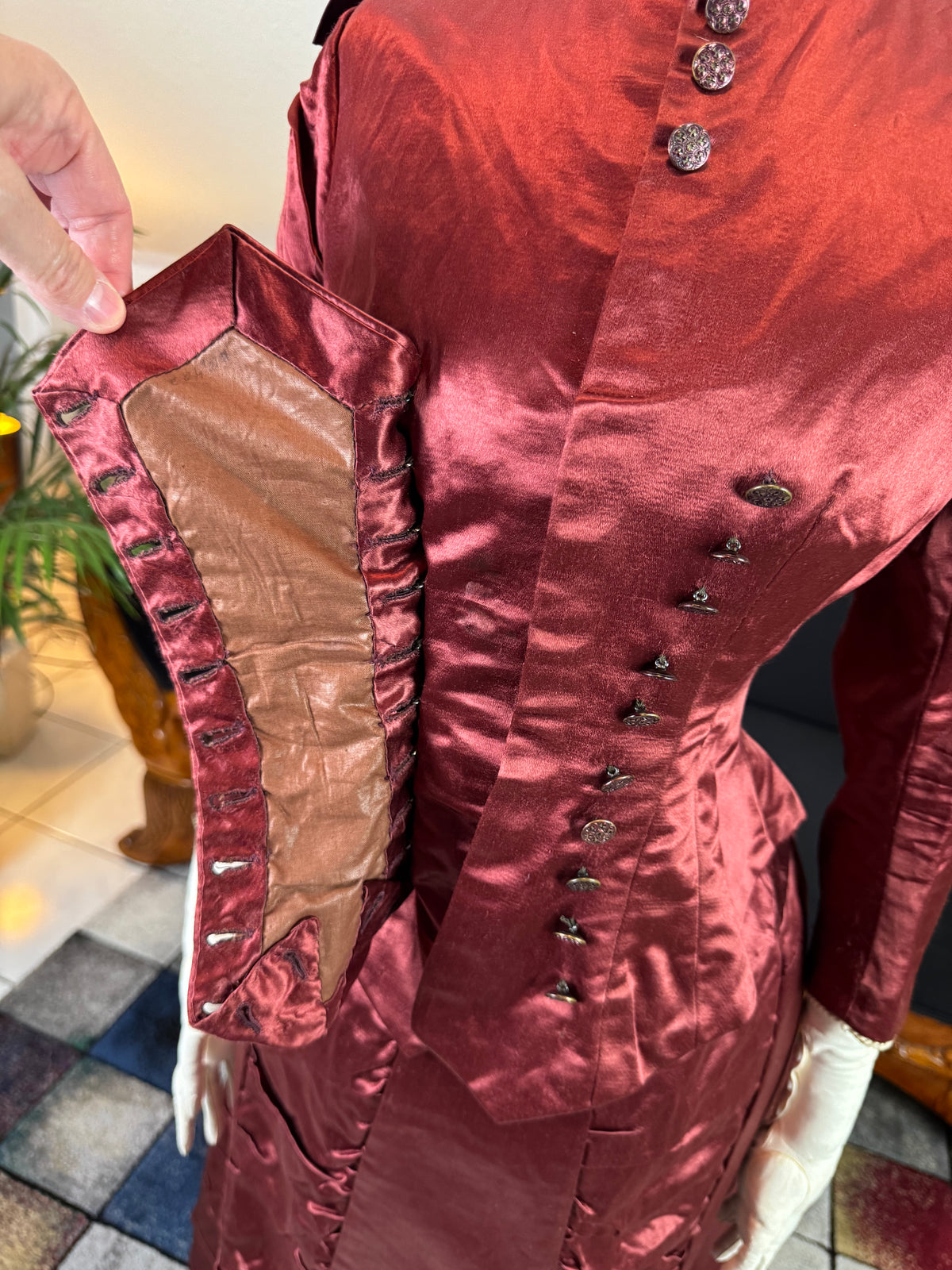 Ensemble de visite victorien antique, vers 1883