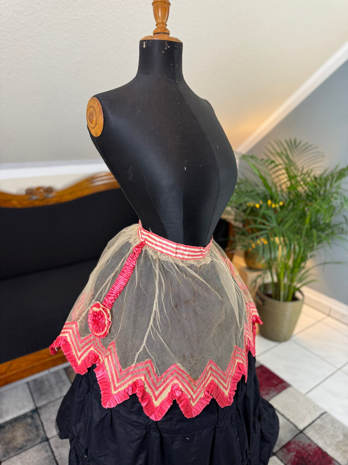 Jupe en tulle victorienne antique, vers 1858