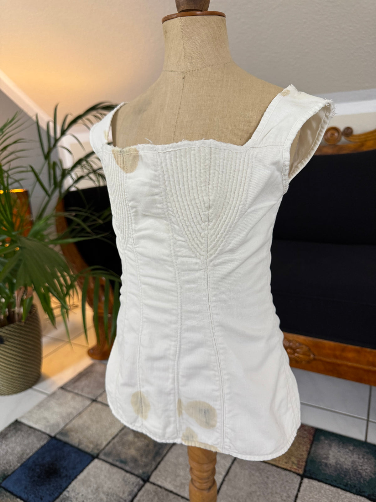 Corded Cotton Corset, ca. 1825–1830 – Regency Fashion, Rare Early 19th‑Century Example