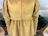 Antique Regency Gown in Gold Moiré Silk, ca. 1815-1820