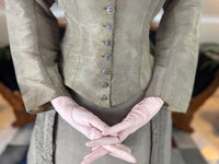 RILEY Silk Day Dress with Swallowtail Bodice, Stamford, ca. 1867