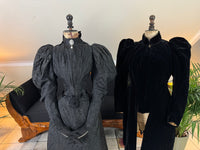 Victorian Silk Dress with Velvet Coat, ca. 1895 - Authentic American Antique Fashion