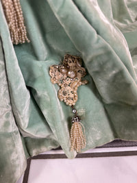 Antique ROUFF Paris Green Velvet Evening Dress – Victorian Couture ca. 1898