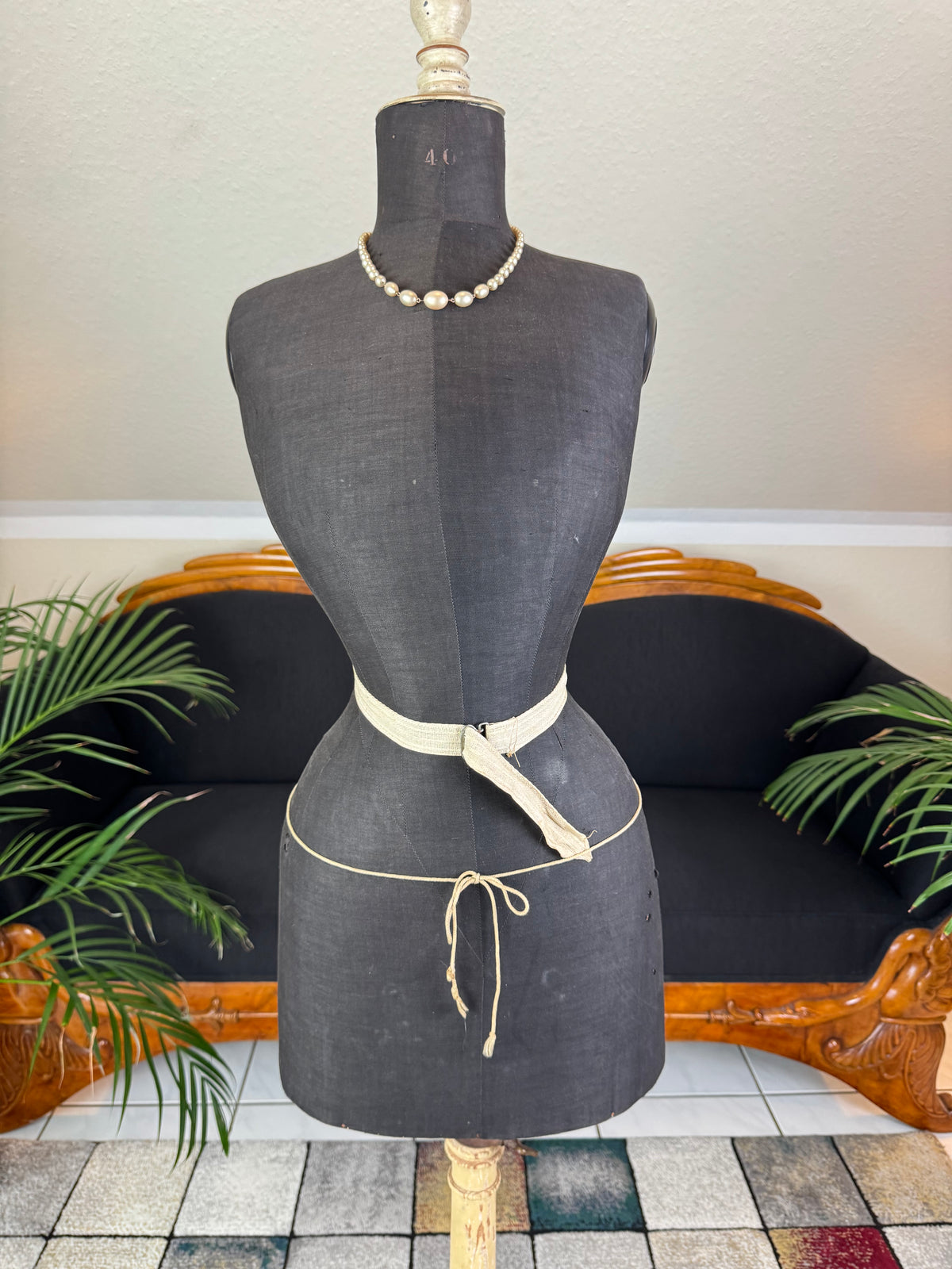 Antique Five‑Coil Bustle, 1880s – Cotton and Steel Coil Victorian Support