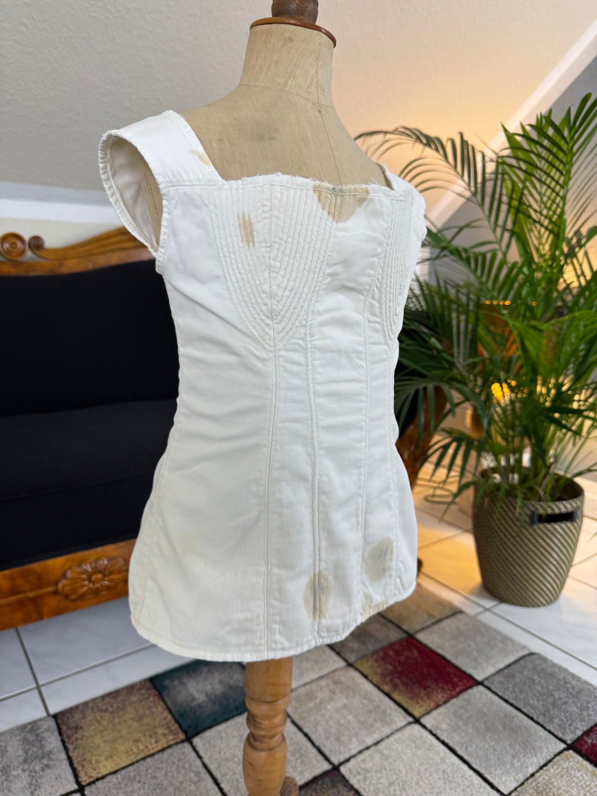 Corded Cotton Corset, ca. 1825–1830 – Regency Fashion, Rare Early 19th‑Century Example