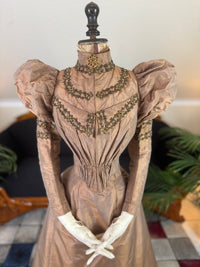Antique Victorian Paper Silk Day Dress – England circa 1898