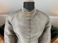 RILEY Silk Day Dress with Swallowtail Bodice, Stamford, ca. 1867